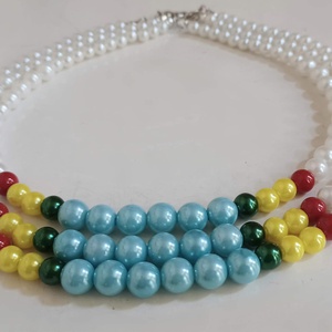 kaláris bujáki pasztel színekkel  - ékszer - nyaklánc - gyöngyös nyaklánc - Meska.hu