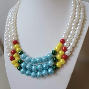 kaláris bujáki pasztel színekkel  - ékszer - nyaklánc - gyöngyös nyaklánc - Meska.hu