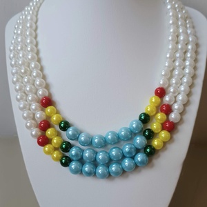 kaláris bujáki pasztel színekkel , Ékszer, Nyaklánc, Gyöngyös nyaklánc, Gyöngyfűzés, gyöngyhímzés, MESKA