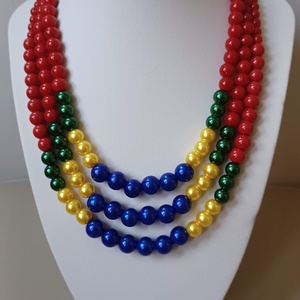 bujáki kaláris, Ékszer, Nyaklánc, Gyöngyös nyaklánc, Gyöngyfűzés, gyöngyhímzés, MESKA