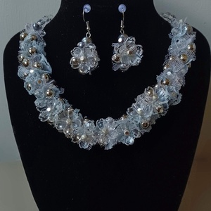 Kristályvirág, Ékszer, Ékszerszett, Gyöngyfűzés, gyöngyhímzés, MESKA