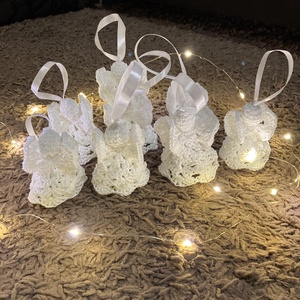 Horgolt angyalka - karácsony - karácsonyi lakásdekoráció - karácsonyfadíszek - Meska.hu