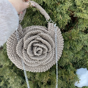 Rózsás táska, Táska & Tok, Kézitáska & válltáska, Alkalmi táska, Horgolás, MESKA