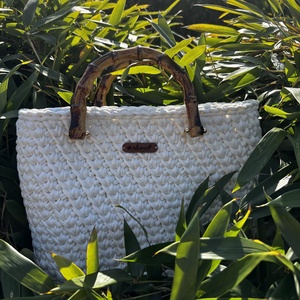 Krémfehér, horgolt táska - Meska.hu