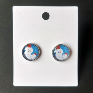 Hóember  fülbevaló - ékszer - fülbevaló - pötty fülbevaló - Meska.hu