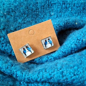 Kék madarak  bedugós fülbevaló - ékszer - fülbevaló - pötty fülbevaló - Meska.hu