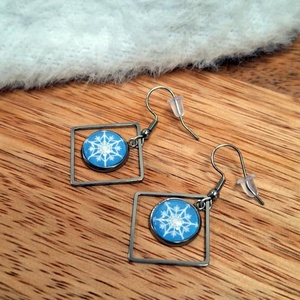 Hópelyhes  fülbevaló, Ékszer, Fülbevaló, Lógó fülbevaló, Fotó, grafika, rajz, illusztráció, MESKA