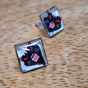 Mérges macska  bedugós fülbevaló, Ékszer, Fülbevaló, Pötty fülbevaló, Fotó, grafika, rajz, illusztráció, MESKA