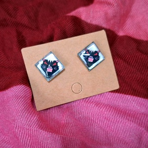 Mérges macska  bedugós fülbevaló - ékszer - fülbevaló - pötty fülbevaló - Meska.hu