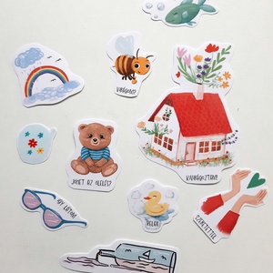 Vidám matricák üzenettel - otthon & életmód - papír, írószer - matrica, matrica csomag - Meska.hu