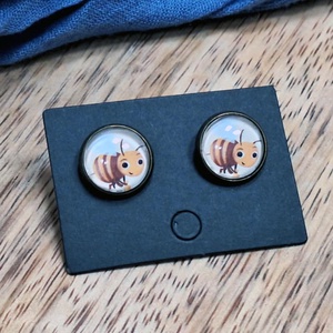 Méhecskés  bedugós fülbevaló - ékszer - fülbevaló - pötty fülbevaló - Meska.hu