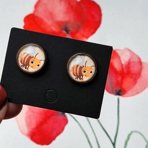 Méhecskés  bedugós fülbevaló - Meska.hu