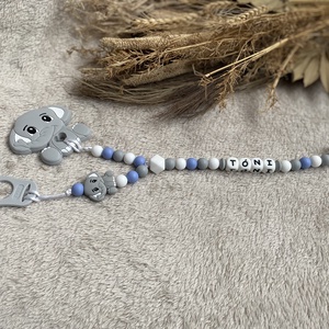 Elefántos cumi- és rágcsalánc, Baba - mama, Baba játékok, Cumilánc, Csomózás, Gyöngyfűzés, gyöngyhímzés, MESKA