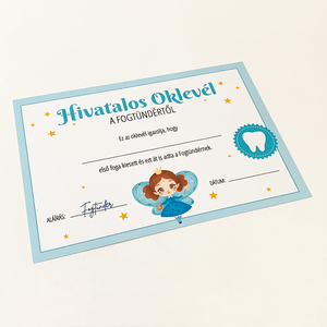 Fogtündér levél oklevéllel - otthon & életmód - dekoráció - fali és függő dekoráció - betű & név - Meska.hu