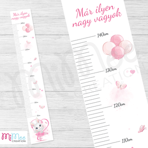 Balerina nyuszis - egyedi magasságmérő gyerekeknek, magasságmérő gyerekszobába, Otthon & Életmód, Dekoráció, Fali és függő dekoráció, Betű & Név, Fotó, grafika, rajz, illusztráció, MESKA