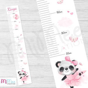 Balerina panda macis - egyedi magasságmérő gyerekeknek, magasságmérő gyerekszobába, Otthon & Életmód, Dekoráció, Fali és függő dekoráció, Betű & Név, Fotó, grafika, rajz, illusztráció, MESKA