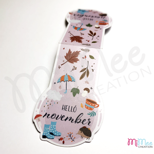 Mágneses könyvjelző - helló november - könyv & zene - könyvjelző - Meska.hu