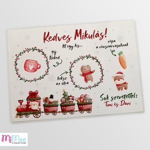 Mikulás váró alátét, Mikulás kínáló tálca - karácsony - mikulás - mikulás ajándékok - Meska.hu