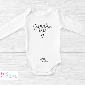 Baby és családneves baba bejelentő body, feliratos baba body - Meska.hu