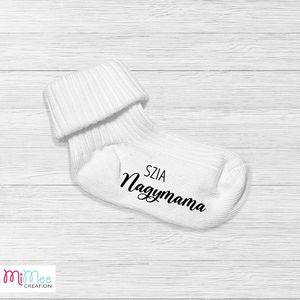 Baba bejelentő zokni nagymamáknak, bababejelentő kis zokni - ruha & divat - babaruha & gyerekruha - babafotózási ruha és kellék - Meska.hu