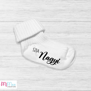 Baba bejelentő zokni nagymamáknak, bababejelentő kis zokni - ruha & divat - babaruha & gyerekruha - babafotózási ruha és kellék - Meska.hu