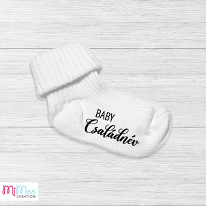 Baby családneves baba bejelentő zokni - Meska.hu