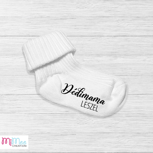 Baba bejelentő zokni leendő dédszülőknek, bababejelentő kis zokni - ruha & divat - babaruha & gyerekruha - babafotózási ruha és kellék - Meska.hu