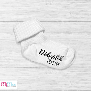 Baba bejelentő zokni leendő dédszülőknek, bababejelentő kis zokni - Meska.hu