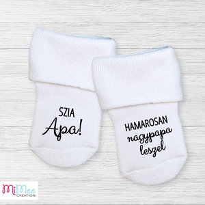 Baba bejelentő zokni, bababejelentő ajándék nagypapáknak - Meska.hu