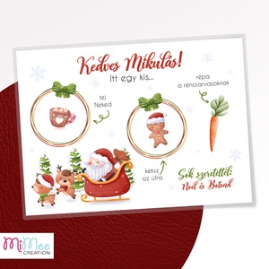 Mikulás kínáló tálca, Mikulás váró alátét névvel - Mikulás szános mintával, Karácsony, Mikulás, Mikulás ajándékok, Fotó, grafika, rajz, illusztráció, MESKA