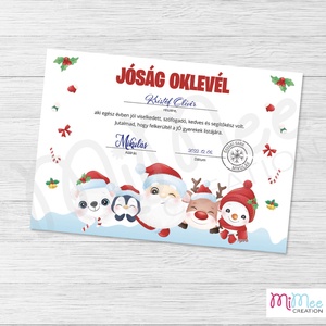 Jóság oklevél a Mikulástól - Mikulás és kisbarátai grafikával, Karácsony, Mikulás, Mikulás ajándékok, Fotó, grafika, rajz, illusztráció, MESKA