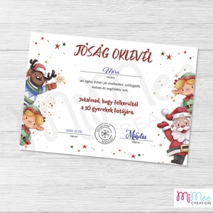 Jóság oklevél a Mikulástól - integető Mikulásos grafikával, Karácsony, Mikulás, Mikulás ajándékok, Fotó, grafika, rajz, illusztráció, MESKA