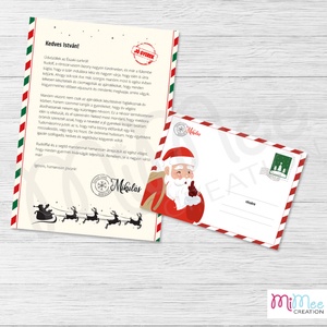 Névre szóló Mikulás levél gyerekeknek, levél a Mikulástól - Mikulás szános mintával, Karácsony, Mikulás, Mikulás ajándékok, Fotó, grafika, rajz, illusztráció, MESKA