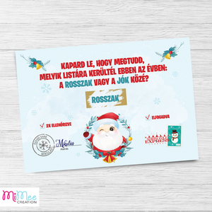 Kaparós lap a Mikulástól - Mikulás koszorús, névre szóló levél a Mikulástól - karácsony - mikulás - mikulás ajándékok - Meska.hu