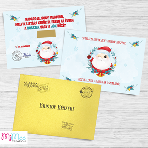 Kaparós lap a Mikulástól - Mikulás koszorús, névre szóló levél a Mikulástól - karácsony - mikulás - mikulás ajándékok - Meska.hu