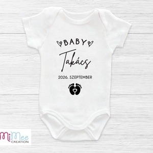 Baby és családneves baba bejelentő body, feliratos baba body - baba - mama - babaruházat - baba body - Meska.hu