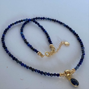 Lapis lazuli nyakék medállal, Ékszer, Nyaklánc, Medálos nyaklánc, Ékszerkészítés, Meska