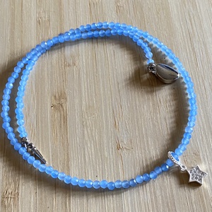 Kék jáde nyakék ezüst csillaggal - Meska.hu