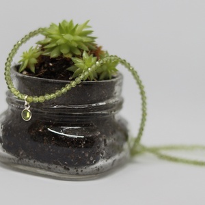 Peridot nyakék peridot medállal - ékszer - nyaklánc - medálos nyaklánc - Meska.hu