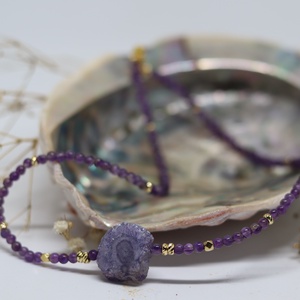 Ametiszt nyakék geódával - Meska.hu