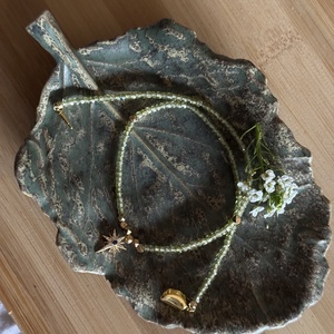 Peridot nyakék északcsillag medállal - ékszer - nyaklánc - medálos nyaklánc - Meska.hu