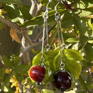 Gesztenyés ezüst fülbevaló - ékszer - fülbevaló - lógó fülbevaló - Meska.hu