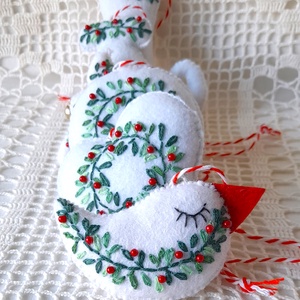 karácsonyi díszek hímzéssel. - karácsony - karácsonyi lakásdekoráció - karácsonyfadíszek - Meska.hu