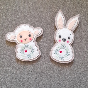 Nyuszi és bárány kis szives hűtőmágnesek Húsvétra. - otthon & életmód - konyhafelszerelés, tálalás - konyhai dekoráció - hűtőmágnes - Meska.hu