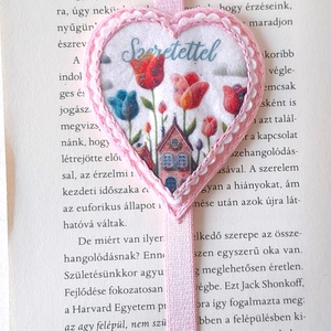 Tulipános  könyvjelző szeretettel. - könyv & zene - könyvjelző - Meska.hu