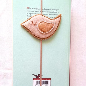 Madárkás  könyvjelző - beige., Könyv & Zene, Könyvjelző, Varrás, MESKA