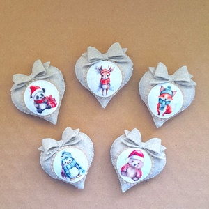 Cuki állatkás karácsonyi díszek. - karácsony - karácsonyi lakásdekoráció - karácsonyfadíszek - Meska.hu