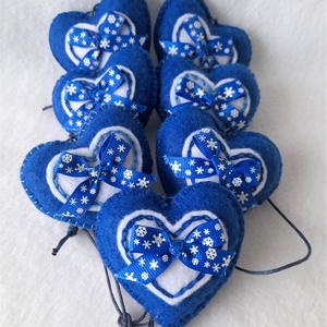 Királykék karácsonyi filc díszek. - Meska.hu