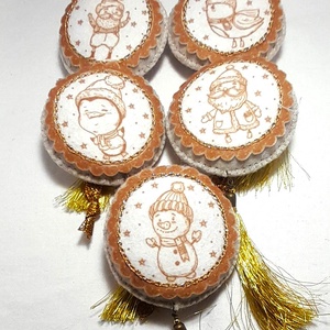 Arany és barna karácsonyi filc díszek. - Meska.hu