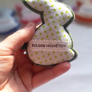 Zöld húsvéti nyuszi függődísz. - otthon & életmód - dekoráció - fali és függő dekoráció - függődísz - Meska.hu